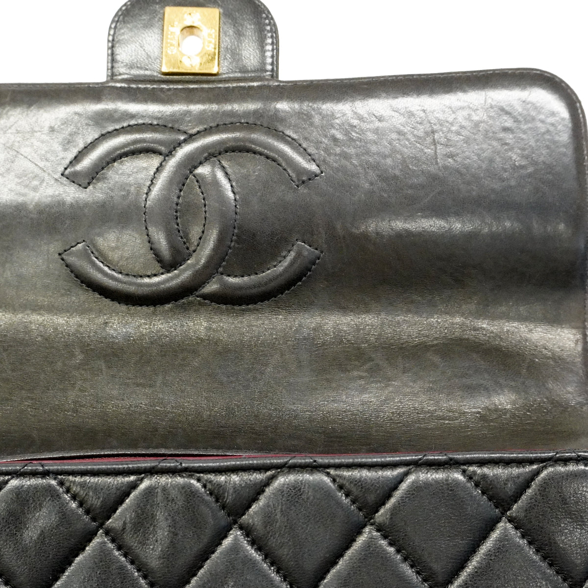 【6ee6417】シャネル ハンドバッグ マトラッセ 親子バッグ ラムスキン ブラック ゴールド金具【中古】レディース