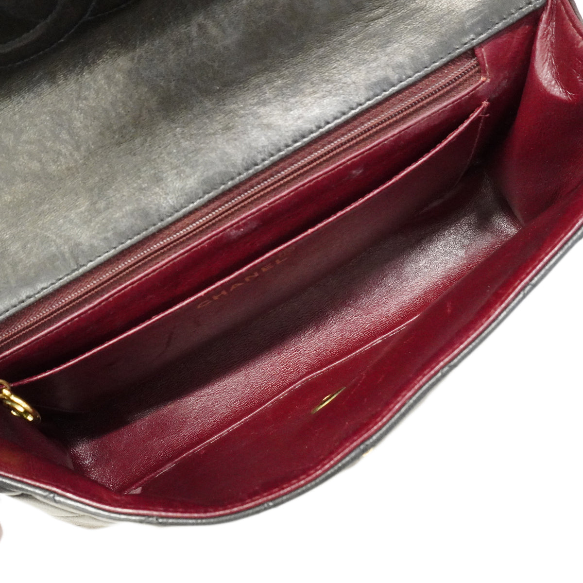 【6ee6417】シャネル ハンドバッグ マトラッセ 親子バッグ ラムスキン ブラック ゴールド金具【中古】レディース