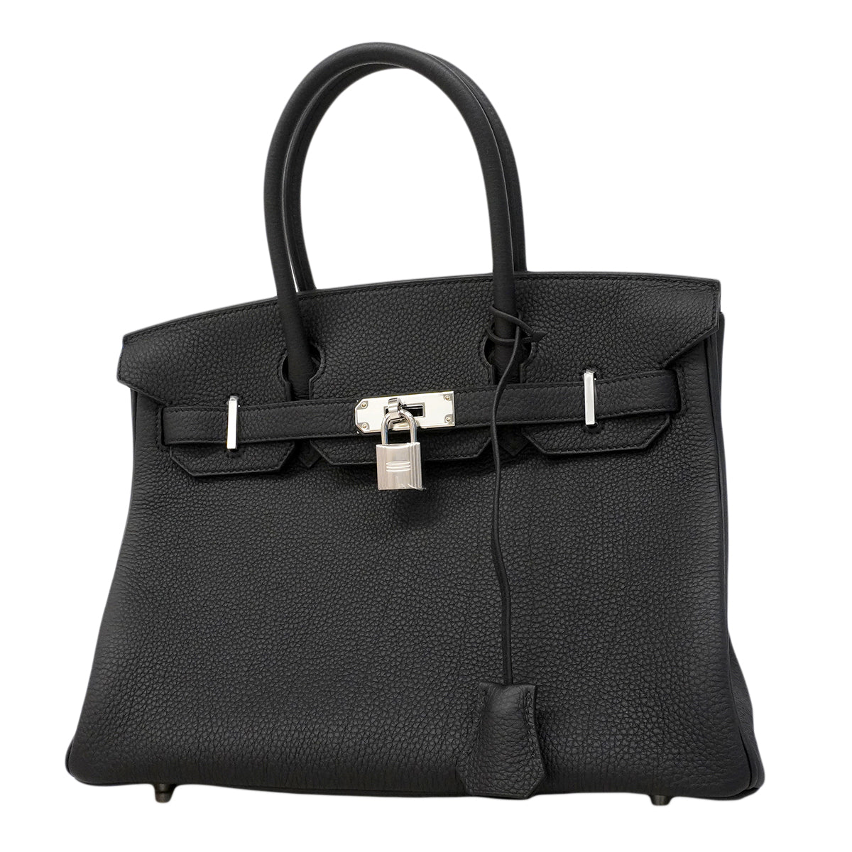 ★SALE【6ee6418-g】エルメス ハンドバッグ バーキン30 トゴ ブラック シルバー金具 W刻印【中古】レディース