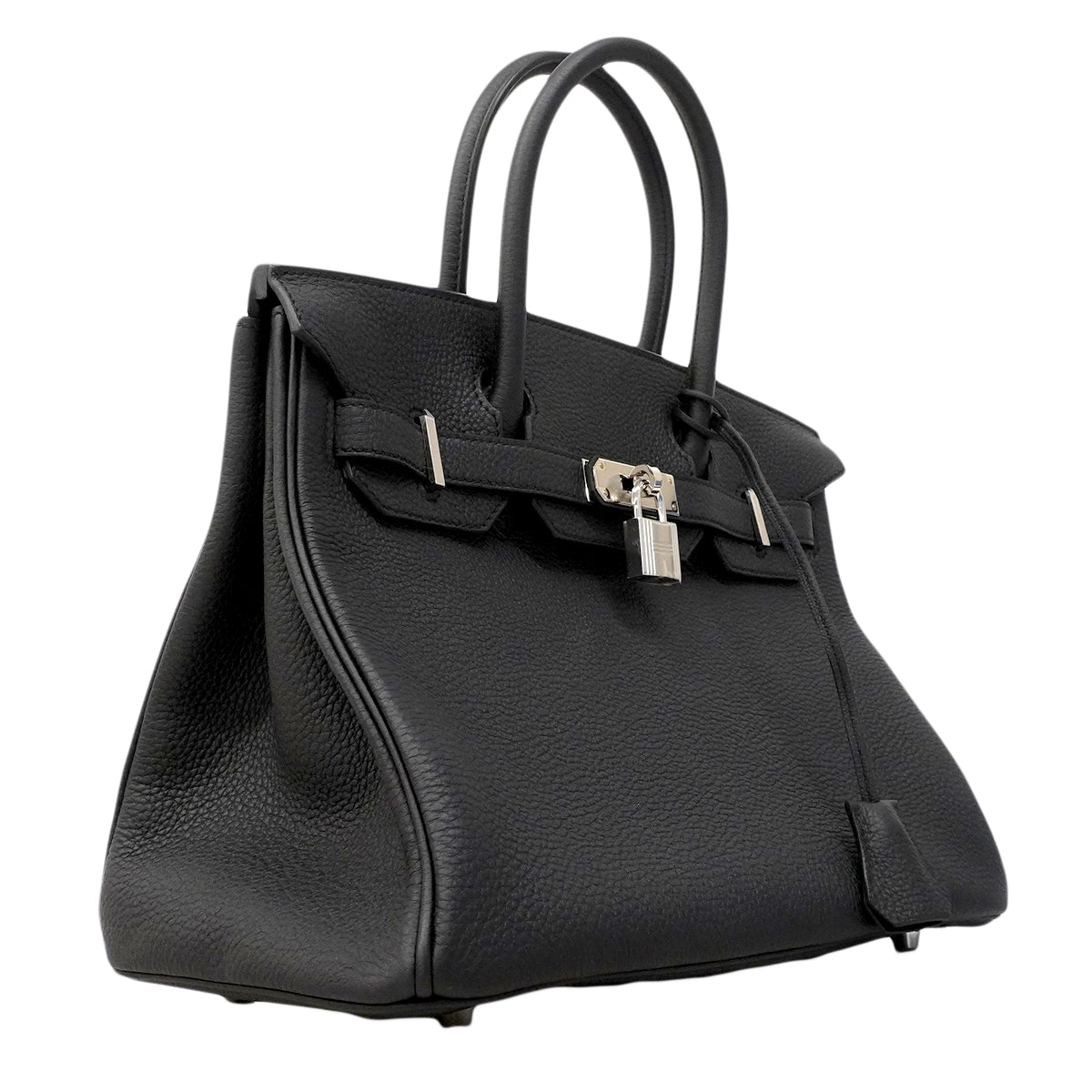 ★SALE【6ee6418-g】エルメス ハンドバッグ バーキン30 トゴ ブラック シルバー金具 W刻印【中古】レディース