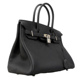 ★SALE【6ee6418-g】エルメス ハンドバッグ バーキン30 トゴ ブラック シルバー金具 W刻印【中古】レディース