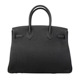 ★SALE【6ee6418-g】エルメス ハンドバッグ バーキン30 トゴ ブラック シルバー金具 W刻印【中古】レディース