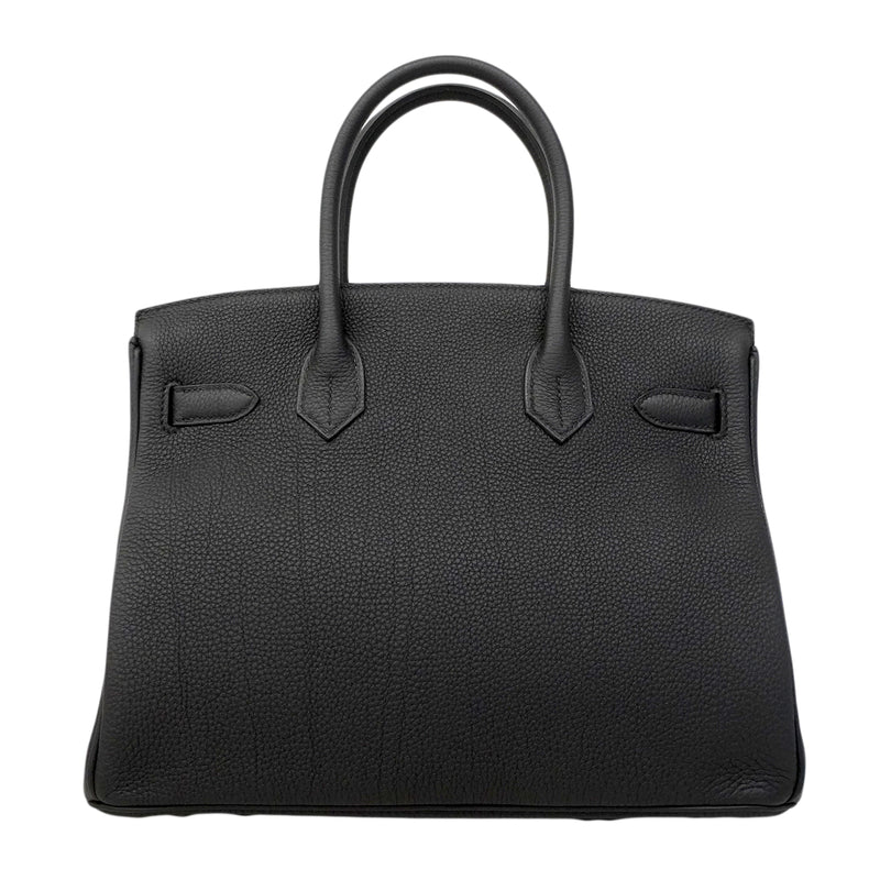 ★SALE【6ee6418-g】エルメス ハンドバッグ バーキン30 トゴ ブラック シルバー金具 W刻印【中古】レディース