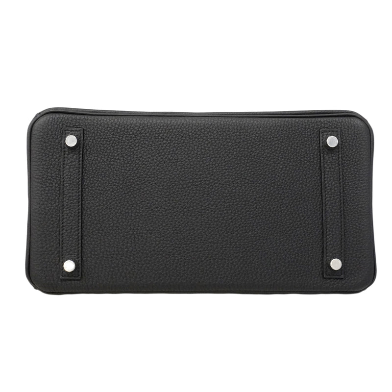 ★SALE【6ee6418-g】エルメス ハンドバッグ バーキン30 トゴ ブラック シルバー金具 W刻印【中古】レディース