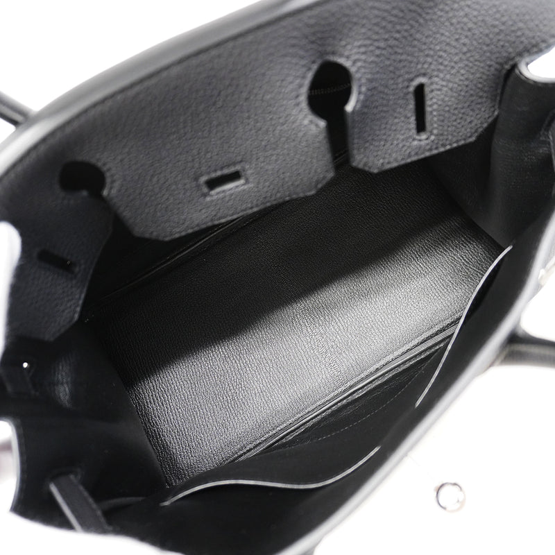★SALE【6ee6418-g】エルメス ハンドバッグ バーキン30 トゴ ブラック シルバー金具 W刻印【中古】レディース