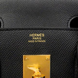 【6ee6419-g】エルメス ハンドバッグ バーキン30 ヴォーエプソン ブラック ゴールド金具 D刻印【中古】レディース