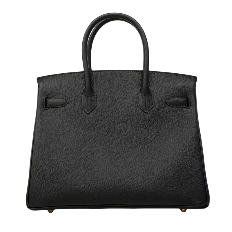【6ee6419-g】エルメス ハンドバッグ バーキン30 ヴォーエプソン ブラック ゴールド金具 D刻印【中古】レディース