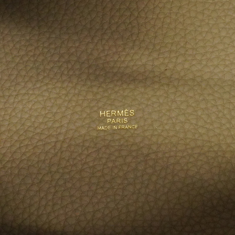 【6ee6423】エルメス ハンドバッグ ピコタンロックMM トリヨンクレマンス ベージュマルファ ゴールド金具 W刻印【中古】レディース