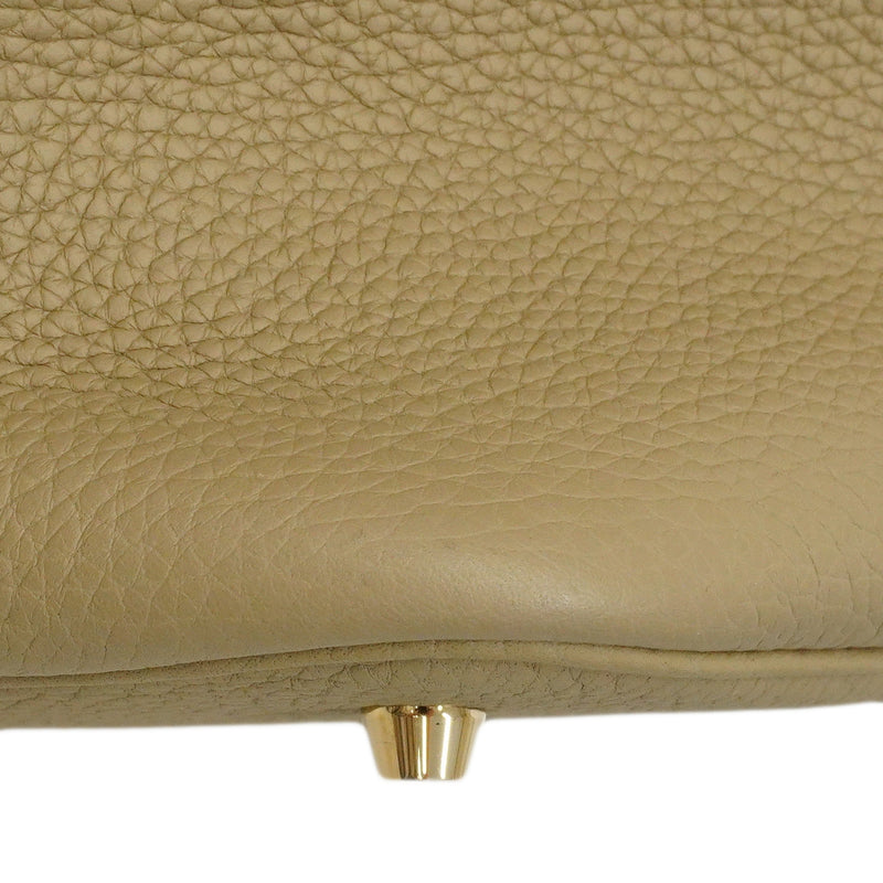 【6ee6423】エルメス ハンドバッグ ピコタンロックMM トリヨンクレマンス ベージュマルファ ゴールド金具 W刻印【中古】レディース