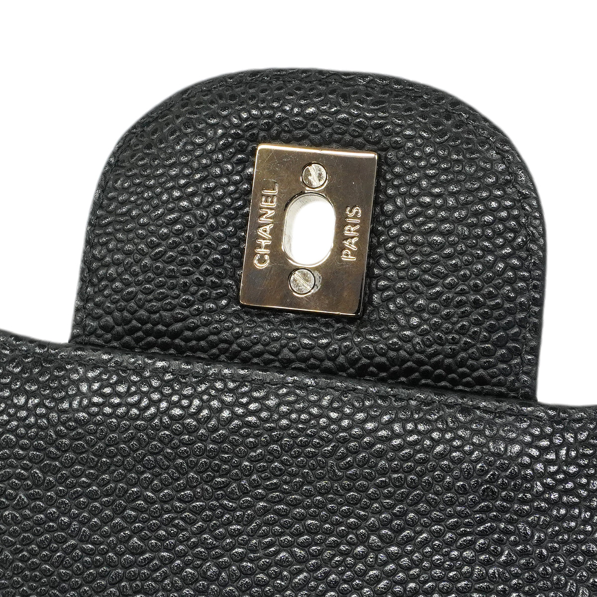 【6ee6425】シャネル ショルダーバッグ デカマトラッセ Wフラップ Wチェーン キャビアスキン ブラック シルバー金具【中古】レディース