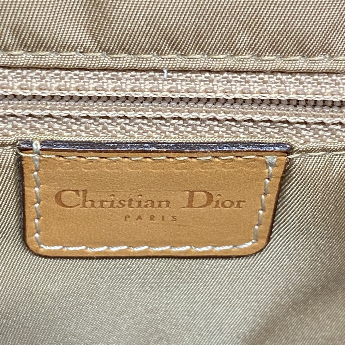【6ee6428】クリスチャンディオール ショルダーバッグ トロッター ストリートシック キャンバス ベージュ ゴールド金具【中古】レディース