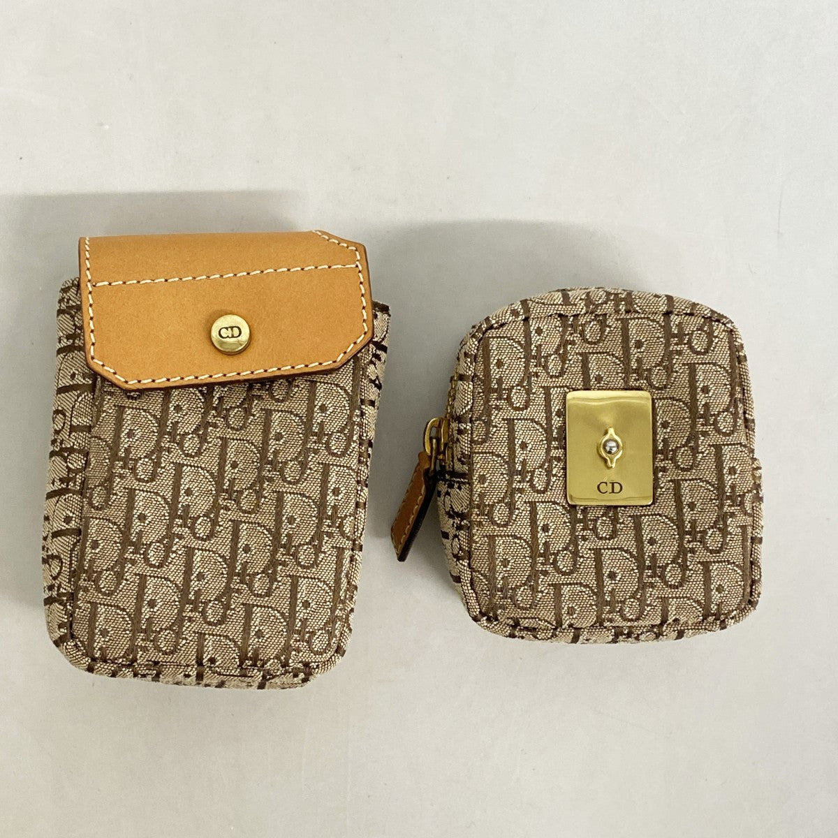 【6ee6428】クリスチャンディオール ショルダーバッグ トロッター ストリートシック キャンバス ベージュ ゴールド金具【中古】レディース