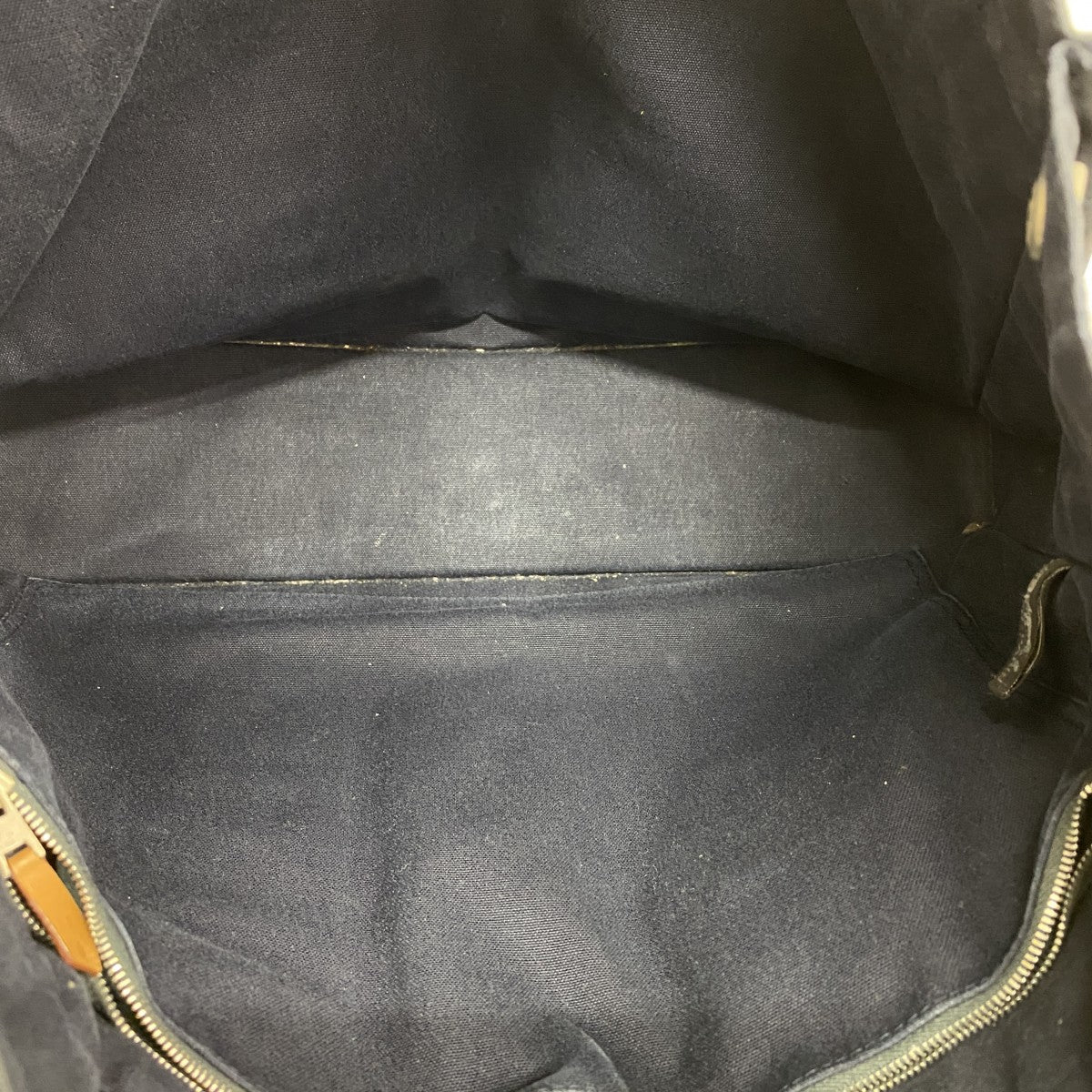 【6ee6438-k】エルメス トートバッグ フールトゥMM キャンバス ネイビー シルバー金具【中古】メンズ レディース ユニセックス
