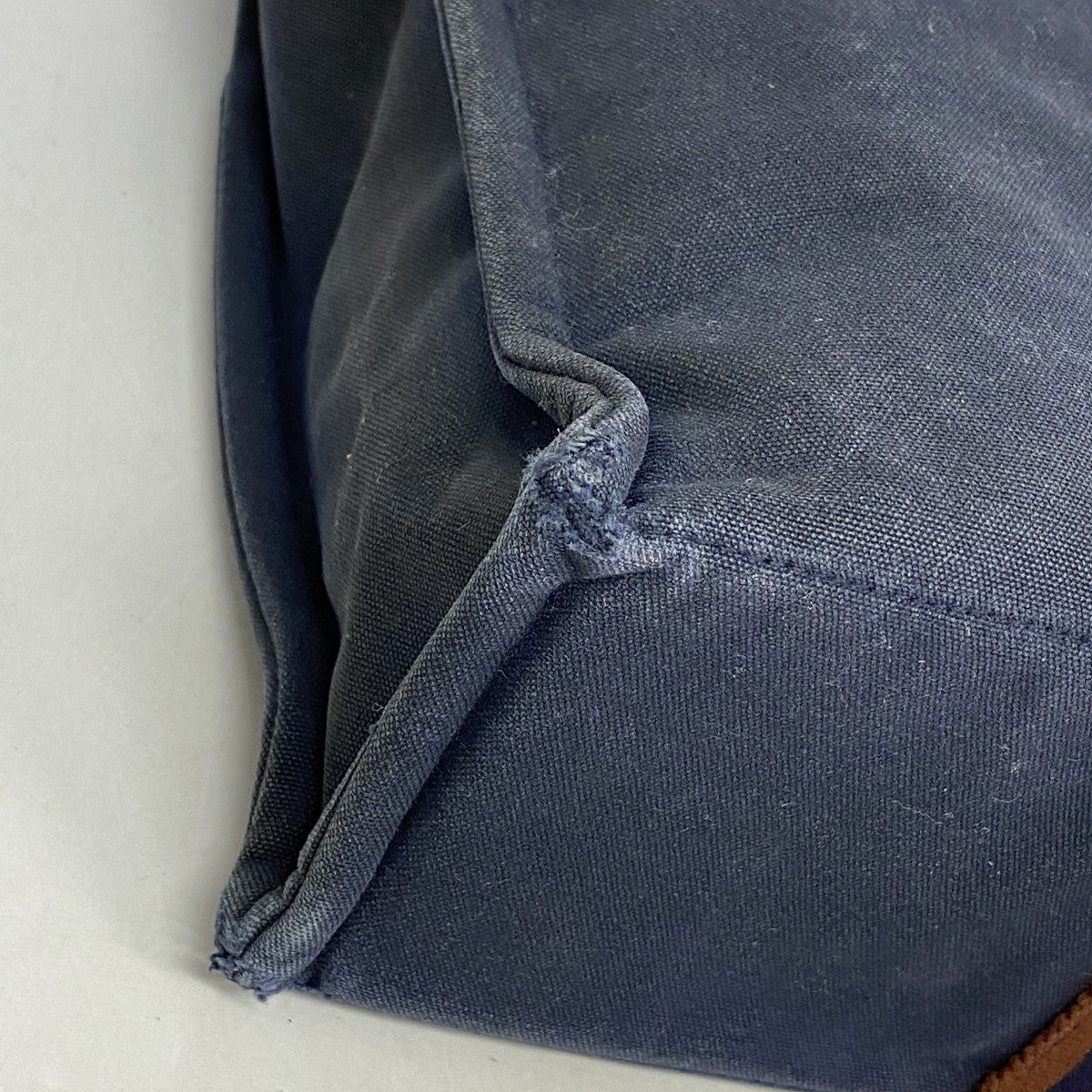【6ee6438-k】エルメス トートバッグ フールトゥMM キャンバス ネイビー シルバー金具【中古】メンズ レディース ユニセックス
