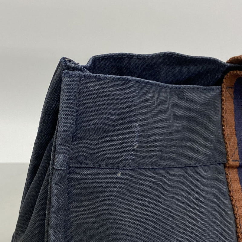 【6ee6438-k】エルメス トートバッグ フールトゥMM キャンバス ネイビー シルバー金具【中古】メンズ レディース ユニセックス