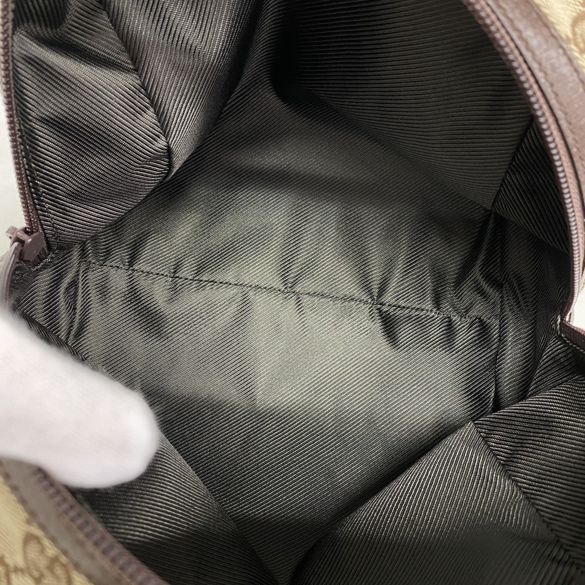 【6ee6442-k】グッチ ハンドバッグ GGキャンバス 124542 0416 キャンバス ベージュ ブラウン シルバー金具【中古】レディース
