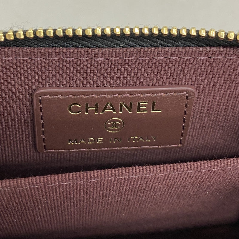 【6ee6443-k】シャネル 三つ折り財布 マトラッセ キャビアスキン ブラック ゴールド金具【中古】レディース