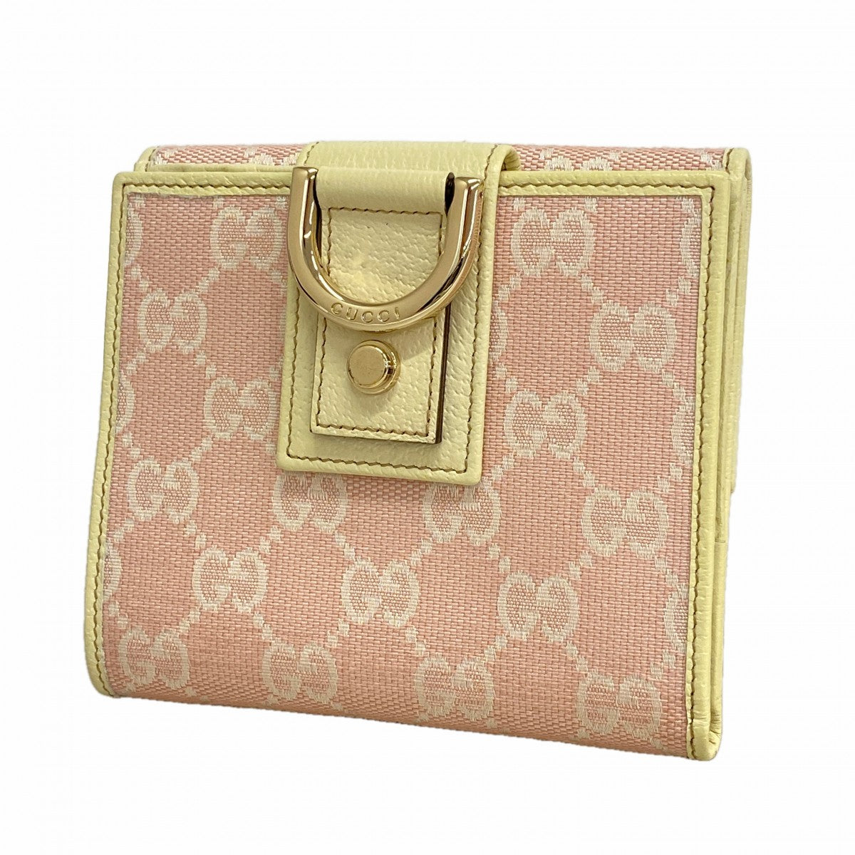【6ee6444-k】グッチ 財布 GGキャンバス/アビー 1414111 4276 キャンバス ピンク シャンパンゴールド金具【中古】レディース
