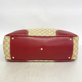 【6ee6465-k】グッチ トートバッグ GGキャンバス プリンシー 162881 キャンバス ベージュ レッド シャンパンゴールド金具【中古】レディース