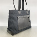 【6ee6466-k】グッチ トートバッグ GGキャンバス 019 0426 キャンバス ネイビー ブラック シルバー金具【中古】レディース