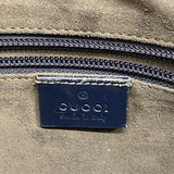 【6ee6469-k】グッチ ショルダーバッグ グッチシマ 406408 レザー ネイビー シルバー金具【中古】メンズ
