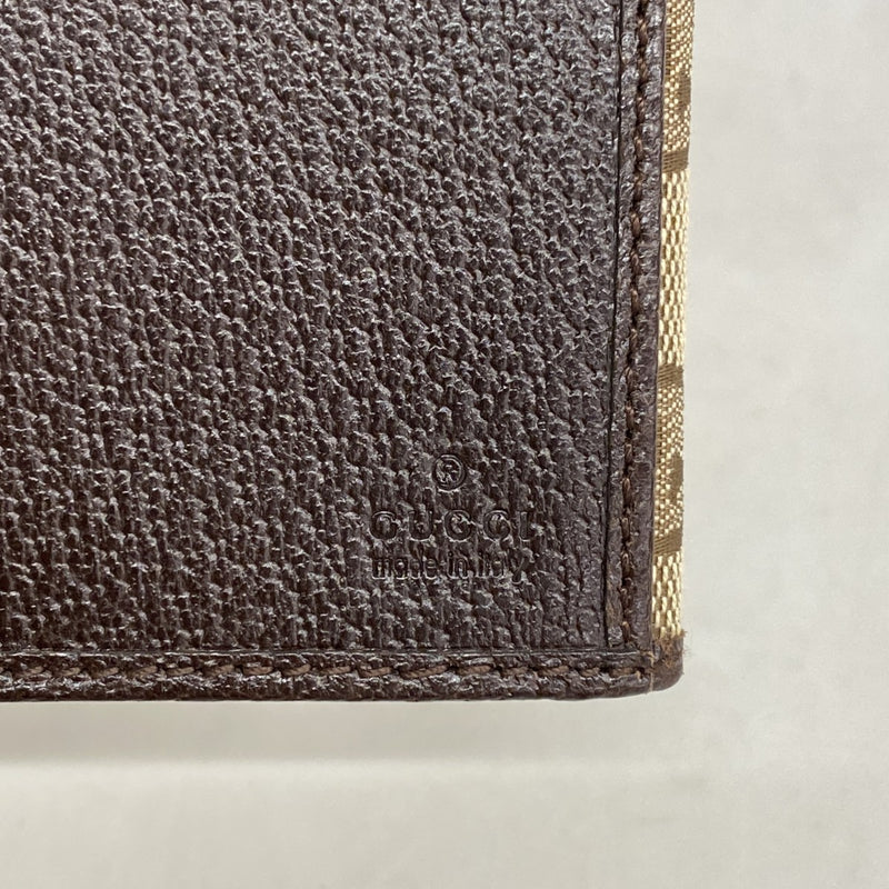 【6ee6486-k】グッチ 長財布 GGキャンバス 112715 キャンバス ブラウン シルバー金具【中古】レディース