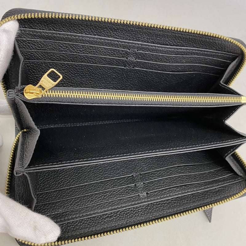 【6ee6488-k】ルイヴィトン 長財布 モノグラム・アンプラント バイカラー ジッピーウォレット M80481 ブラック ベージュ【中古】レディース