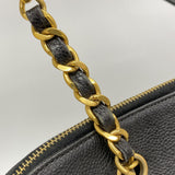 【6ee6493-k】シャネル ショルダーバッグ キャビアスキン ブラック ゴールド金具【中古】レディース