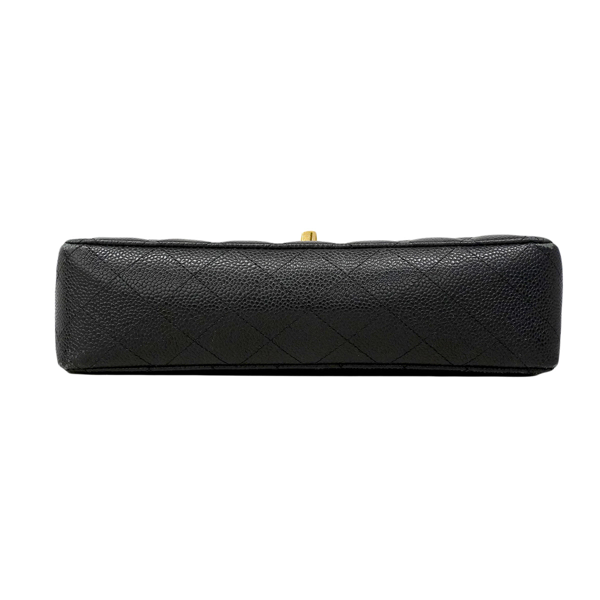 【6ee6504】シャネル ショルダーバッグ マトラッセ Wフラップ Wチェーン キャビアスキン ブラック ゴールド金具【中古】レディース