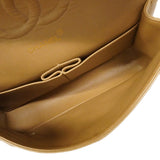 【6ee6505】シャネル ショルダーバッグ マトラッセ Wフラップ Wチェーン ラムスキン ベージュ ゴールド金具【中古】レディース