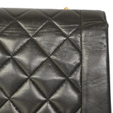 【6ee6506】シャネル ショルダーバッグ ダイアナ チェーンショルダー ラムスキン ブラック ゴールド金具【中古】レディース