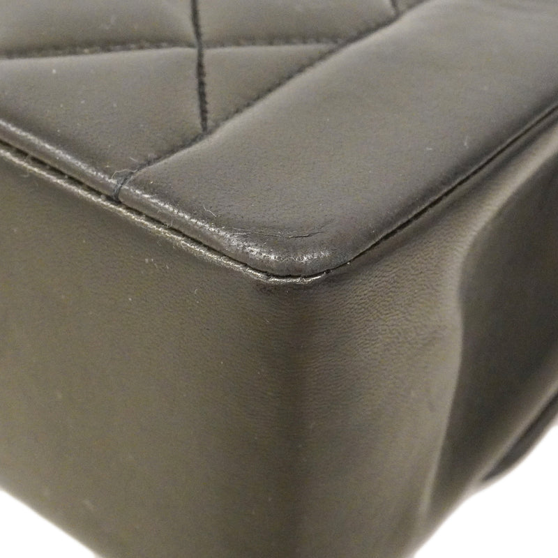【6ee6506】シャネル ショルダーバッグ ダイアナ チェーンショルダー ラムスキン ブラック ゴールド金具【中古】レディース