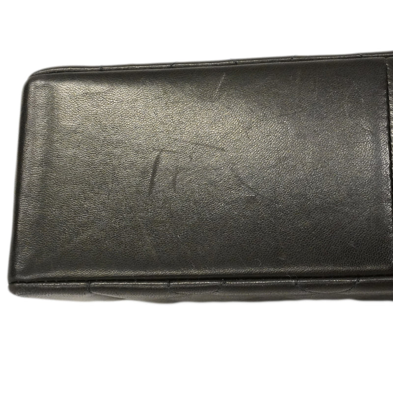 【6ee6506】シャネル ショルダーバッグ ダイアナ チェーンショルダー ラムスキン ブラック ゴールド金具【中古】レディース