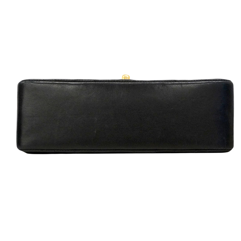【6ee6507】シャネル ショルダーバッグ ダイアナ チェーンショルダー ラムスキン ブラック ゴールド金具【中古】レディース