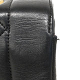 【6ee6507】シャネル ショルダーバッグ ダイアナ チェーンショルダー ラムスキン ブラック ゴールド金具【中古】レディース