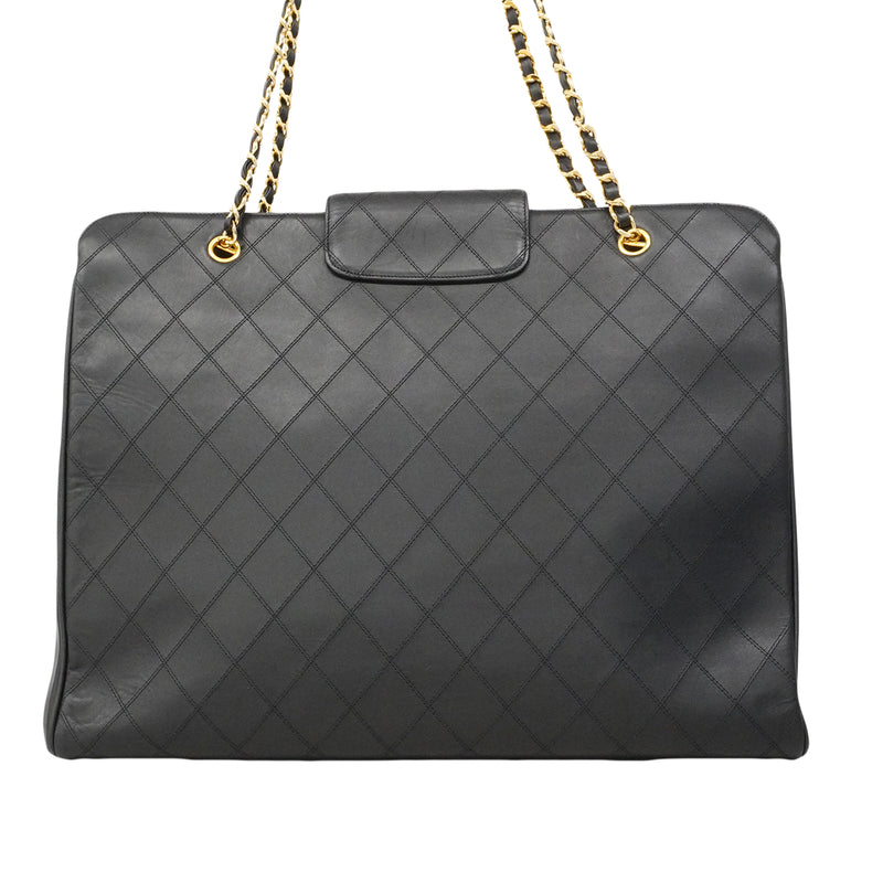 【6ee6508】シャネル ショルダーバッグ ビコローレ チェーンショルダー ラムスキン ブラック ゴールド金具【中古】レディース