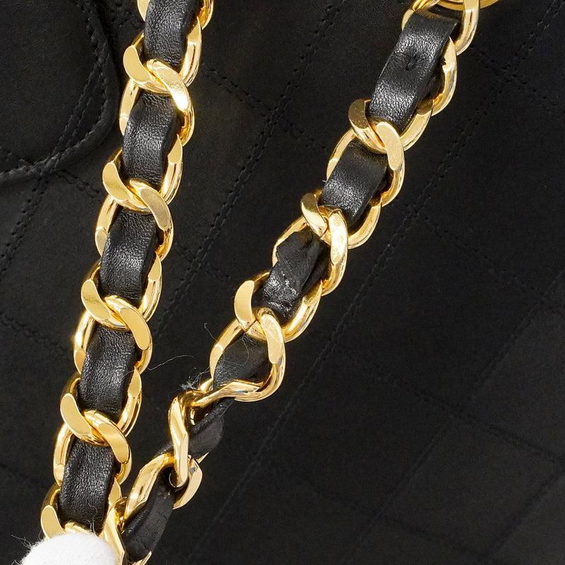【6ee6508】シャネル ショルダーバッグ ビコローレ チェーンショルダー ラムスキン ブラック ゴールド金具【中古】レディース