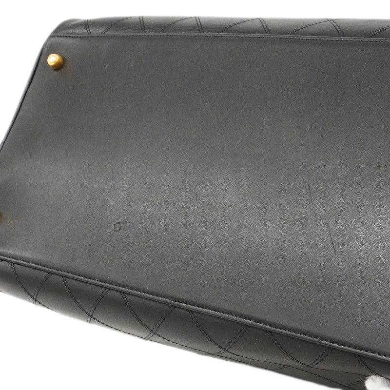 【6ee6508】シャネル ショルダーバッグ ビコローレ チェーンショルダー ラムスキン ブラック ゴールド金具【中古】レディース