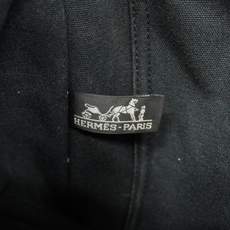 【6ee6509-k】エルメス トートバッグ フールトゥMM キャンバス ブラック シルバー金具【中古】メンズ レディース ユニセックス