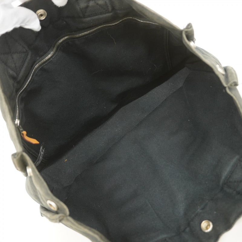 【6ee6509-k】エルメス トートバッグ フールトゥMM キャンバス ブラック シルバー金具【中古】メンズ レディース ユニセックス