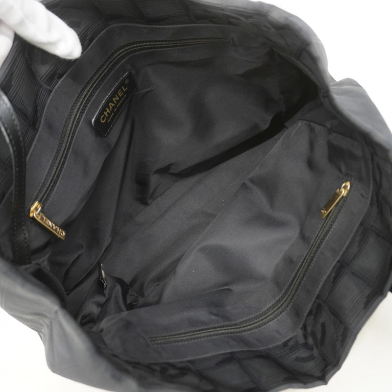 【6ee6515-k】シャネル トートバッグ ニュートラベル ナイロン ブラック ゴールド金具【中古】レディース