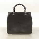 【6ee6550-k】グッチ ハンドバッグ バンブー 002 1061 レザー ブラック シルバー金具【中古】レディース