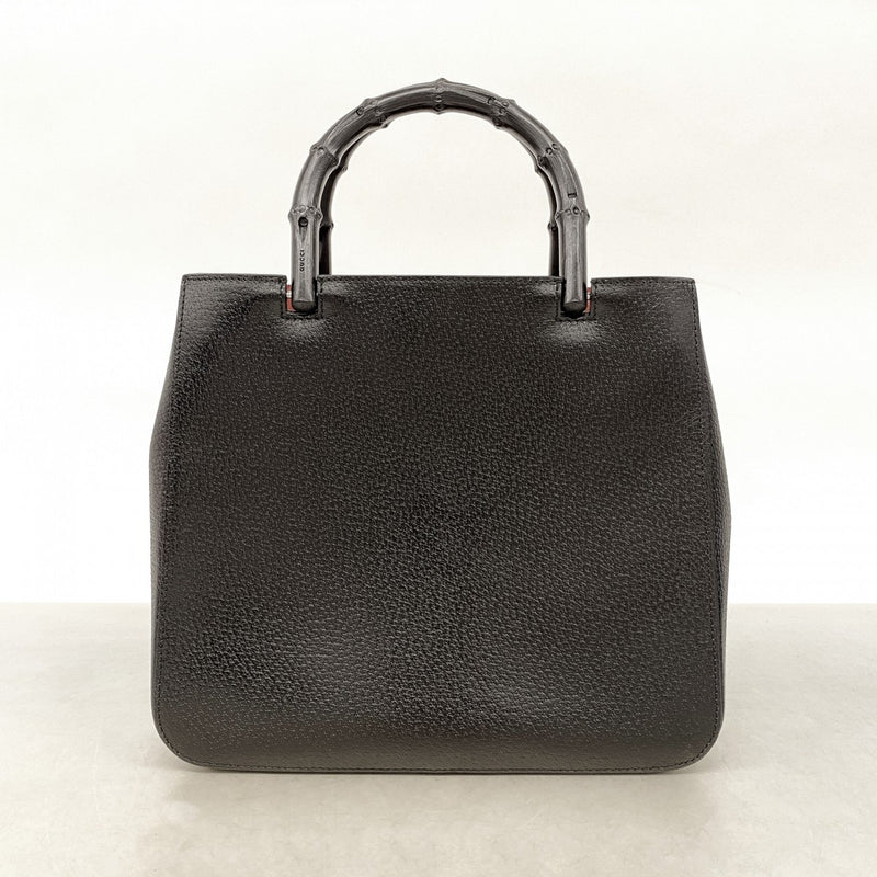 【6ee6550-k】グッチ ハンドバッグ バンブー 002 1061 レザー ブラック シルバー金具【中古】レディース