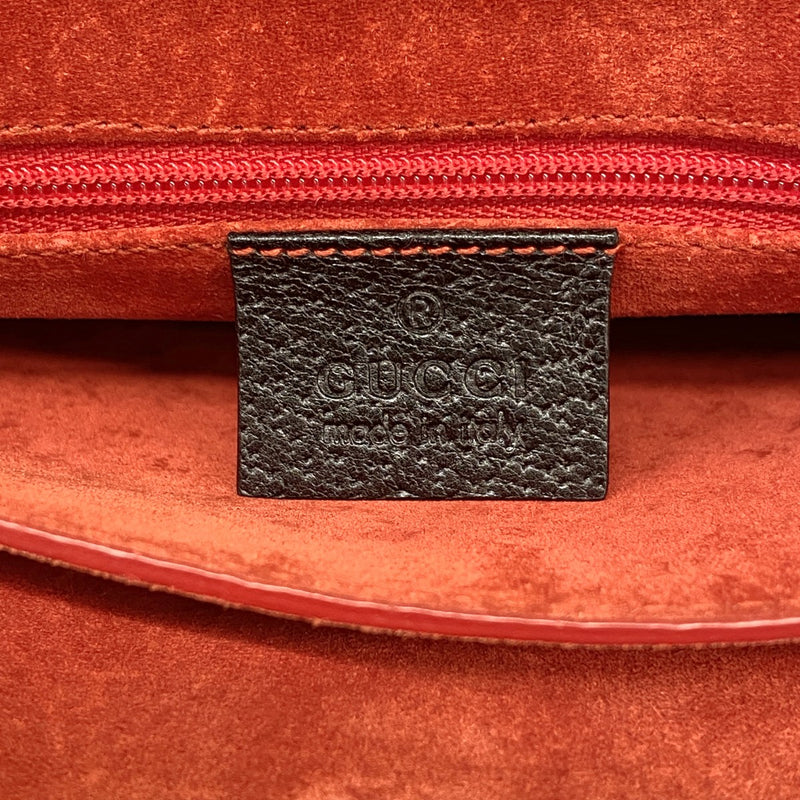 【6ee6550-k】グッチ ハンドバッグ バンブー 002 1061 レザー ブラック シルバー金具【中古】レディース