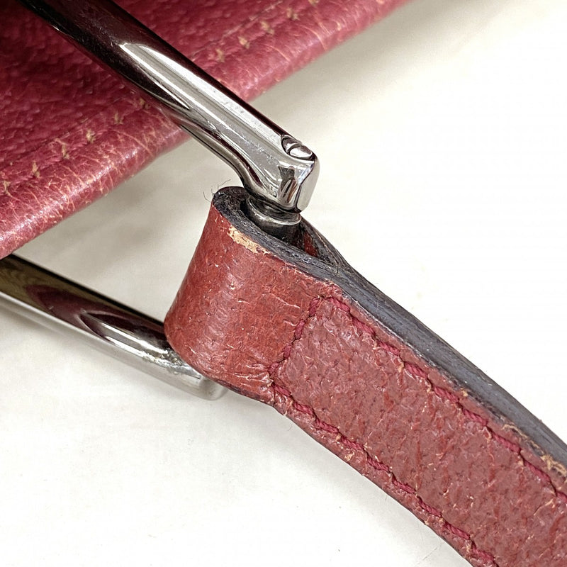 【6ee6551-k】グッチ トートバッグ GGキャンバス 120840 キャンバス ベージュ ボルドー シルバー金具【中古】レディース