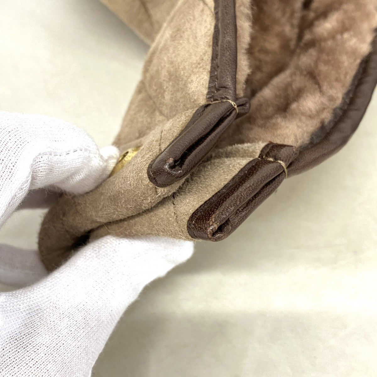 【6ee6553-k】シャネル ハンドバッグ マトラッセ ムートン ブラウン シャンパンゴールド金具【中古】レディース