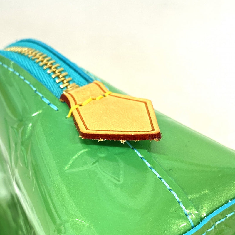 【6ee6558-k】ルイヴィトン ハンドバッグ ヴェルニ ポシェットコスメティック M91747 ブルーラゴン【中古】レディース