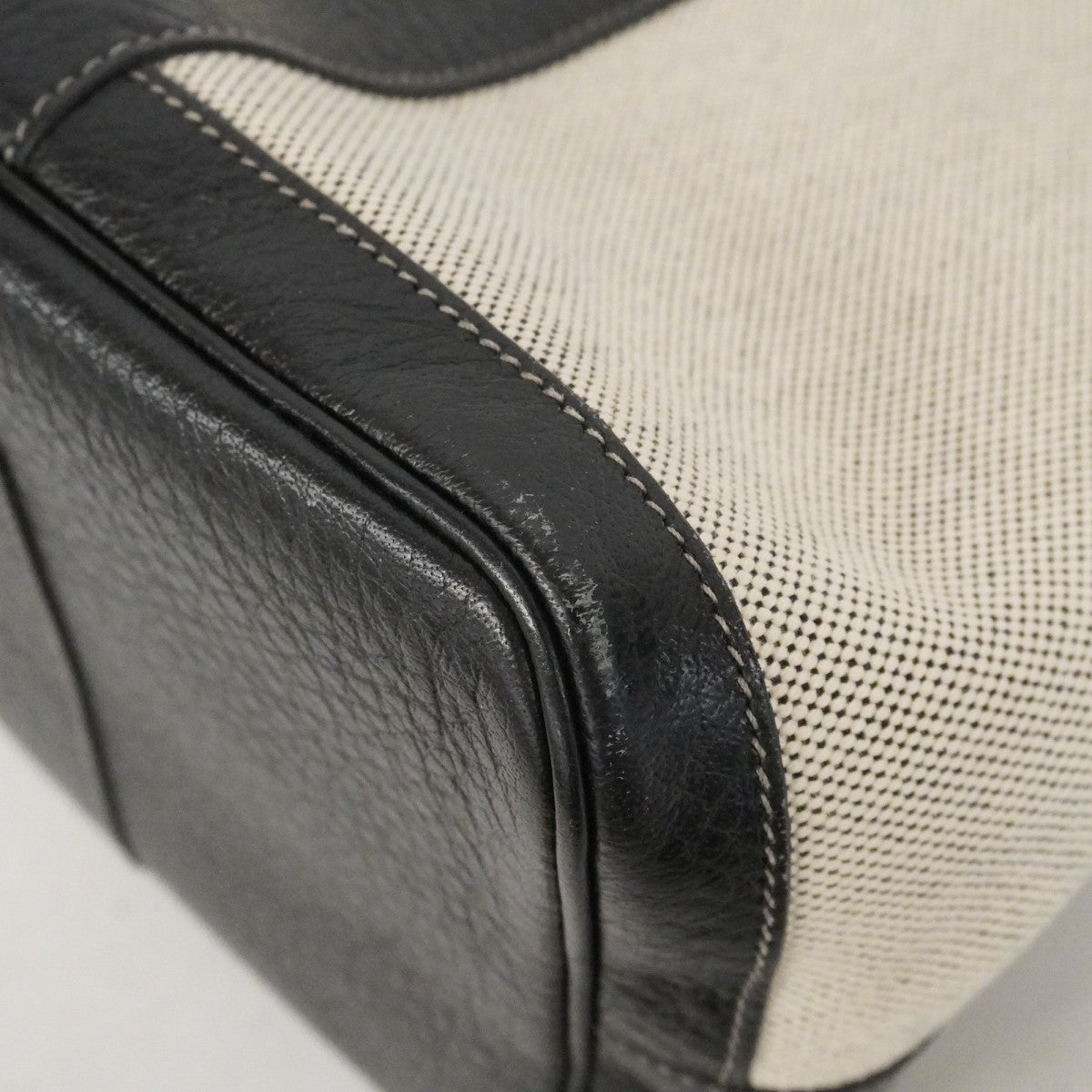 【6ee6564】エルメス トートバッグ ガーデンパーティPM トワルアッシュ ブラック シルバー金具 □J刻印【中古】レディース