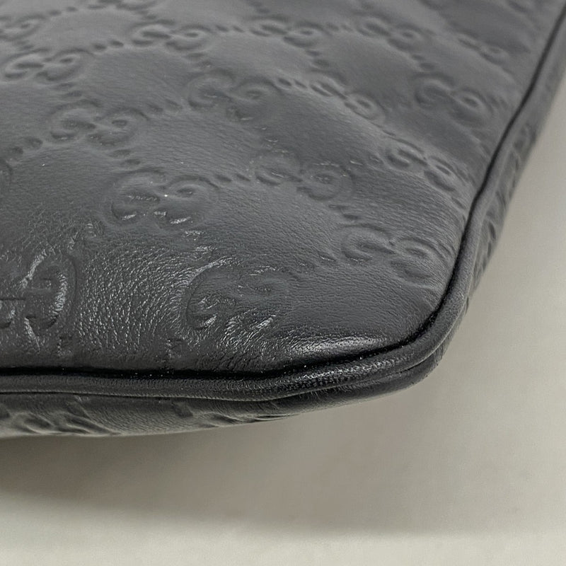 【6ef6573-k】グッチ ショルダーバッグ グッチシマ 201446 レザー ブラック シャンパンゴールド金具【中古】メンズ