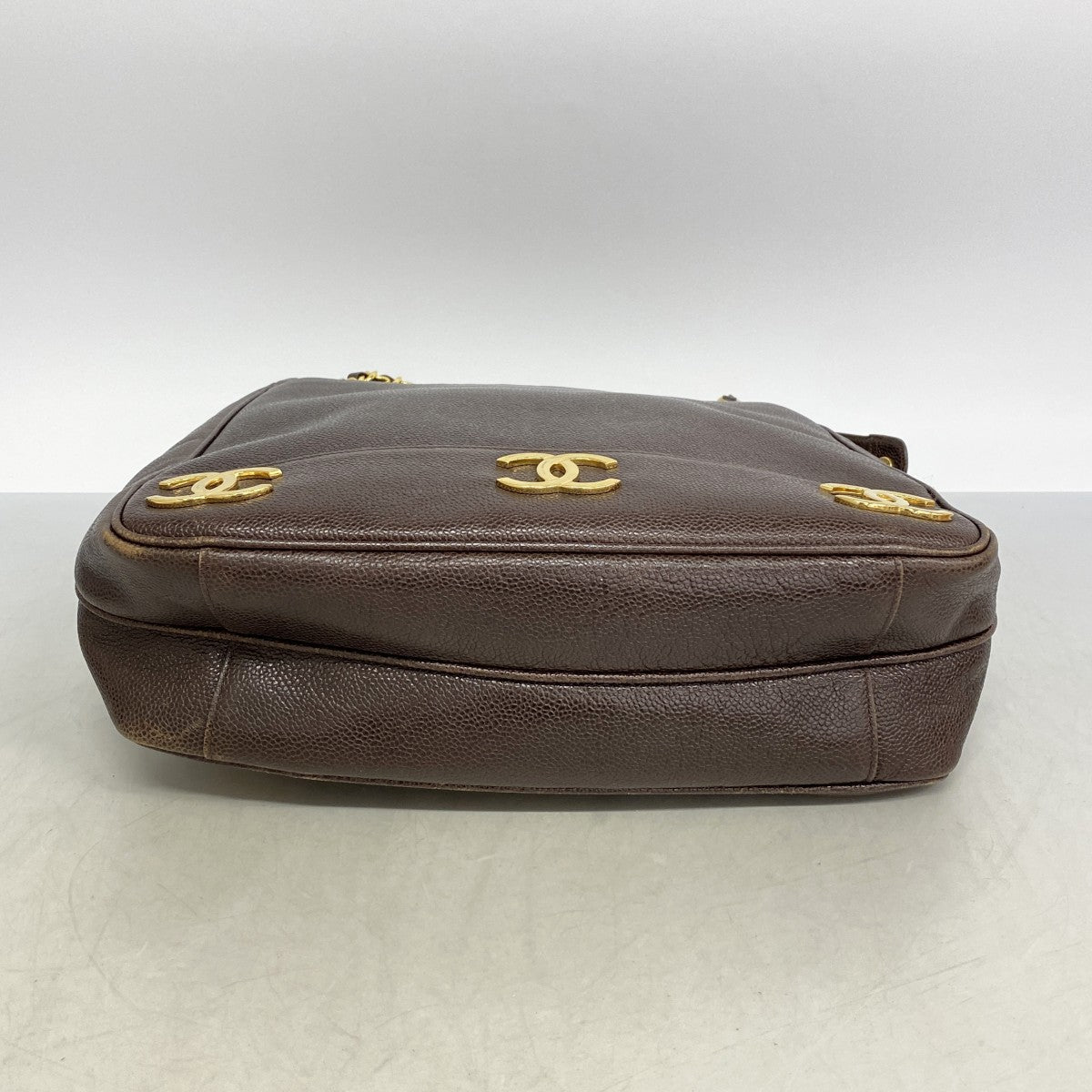 【6ef6576-k】シャネル ショルダーバッグ トリプルココ キャビアスキン ブラウン ゴールド金具【中古】レディース